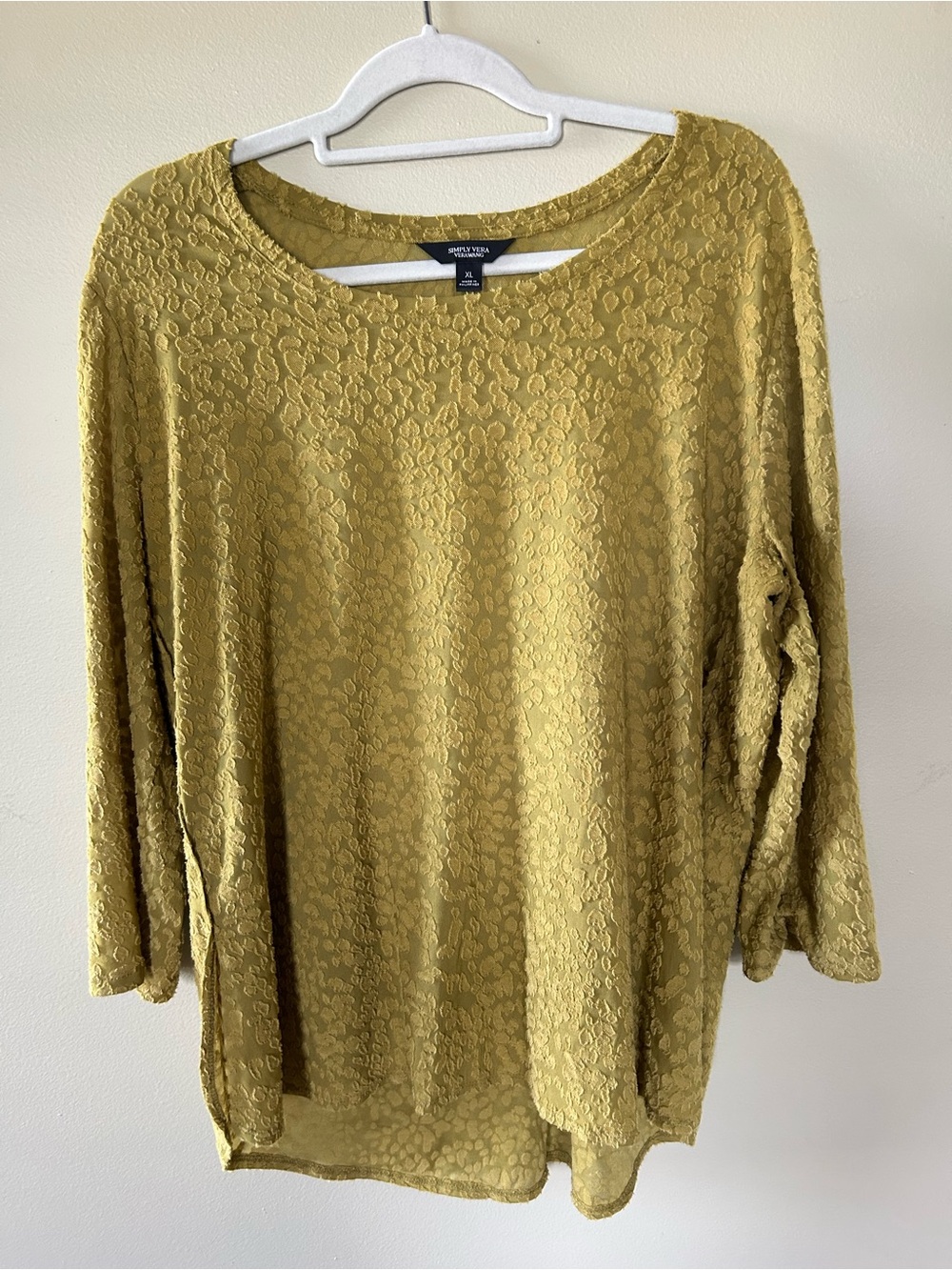Simply Vera Vera Wang chartreuse Texture Tunic